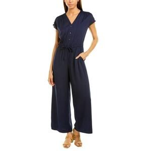 J. McLaughlin Bernadette Jumpsuit Navy Blue XS Extra Small Fitted Cinched Waist